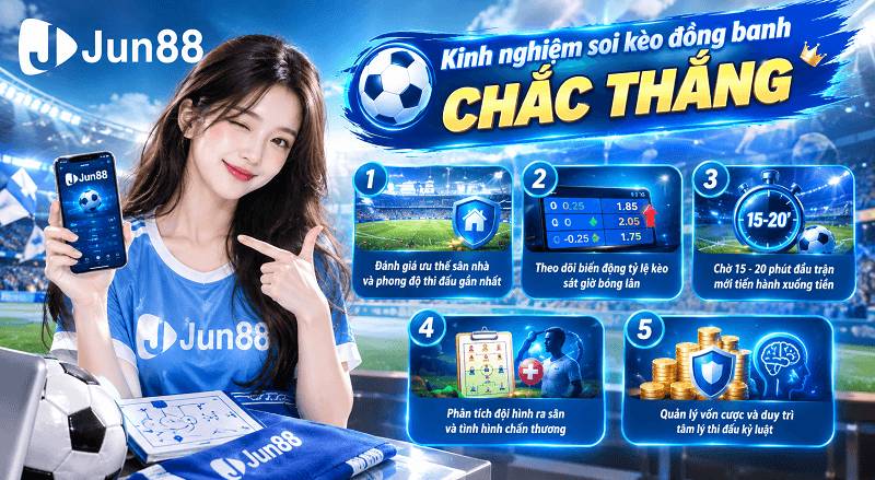 Kinh nghiệm soi kèo đồng banh chắc thắng từ Jun88